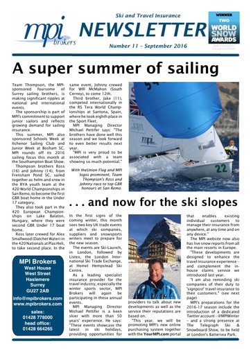 MPI Newsletter 11 - September 2016