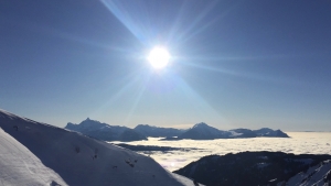 Morzine view with sun
