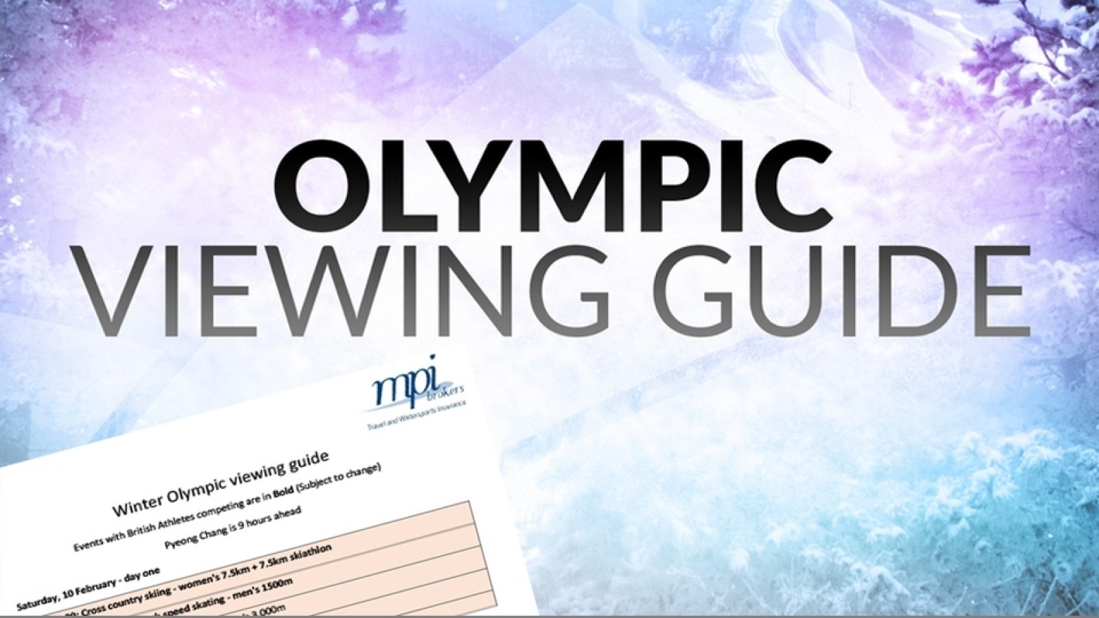 Winter Olympic Viewing Guide